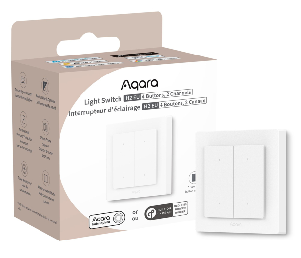 Aqara Light Switch H2 EU (4 Buttons, 2 Channels) - Offline - 1311378 - zdjęcie
